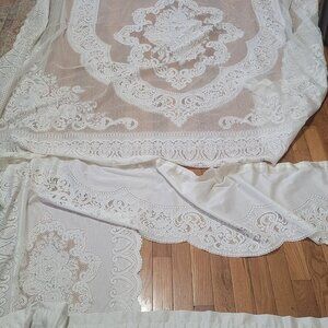 VINTAGE LACE SHOWER CURTIAN AND WINDOW CURTAIN